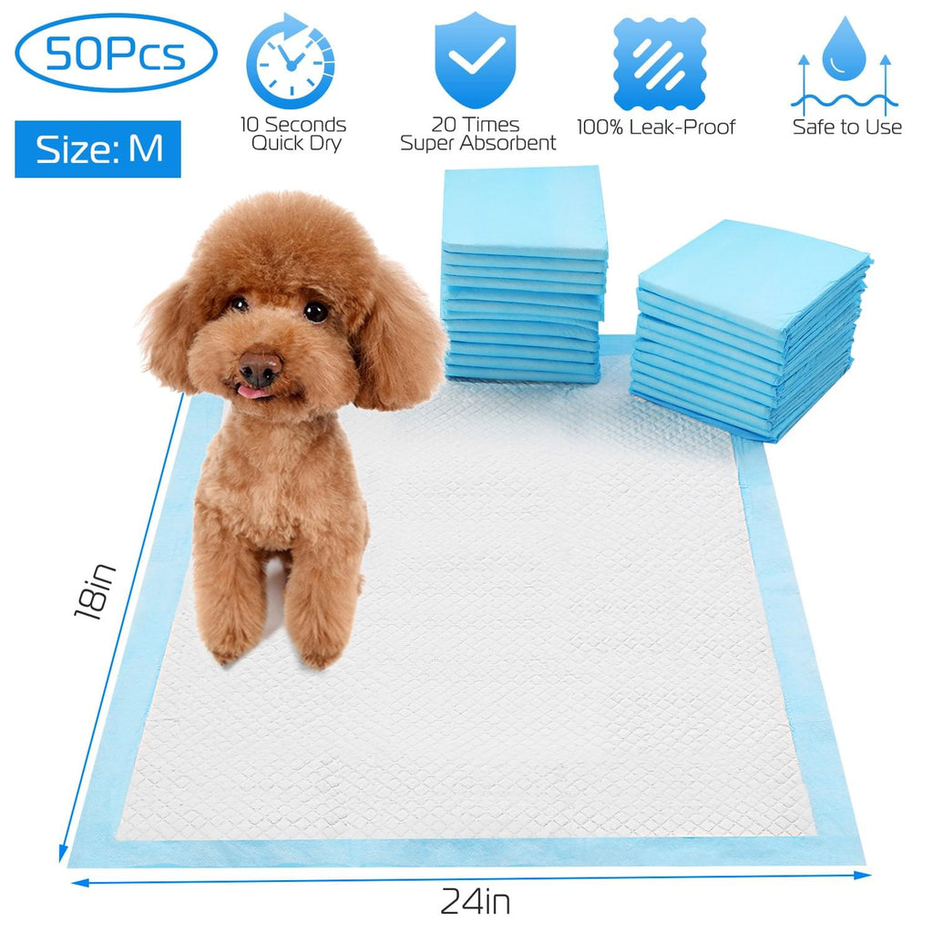 Puppy training pads 24x18 in, 50 count