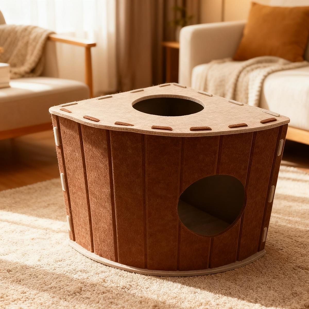 Felt cat cave bed