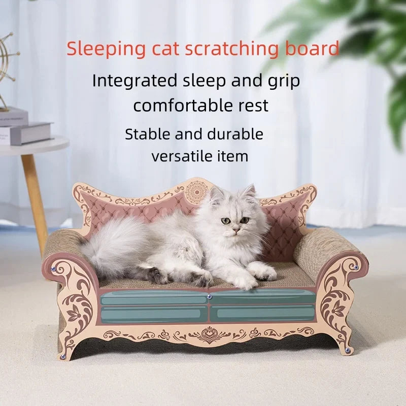 Cat Scratch Board, Cat Nest Sofa, Cat Bed Integrated, L-Shaped Vertical, Wear-Resistant, Non Shedding, Irregular Circular, Large