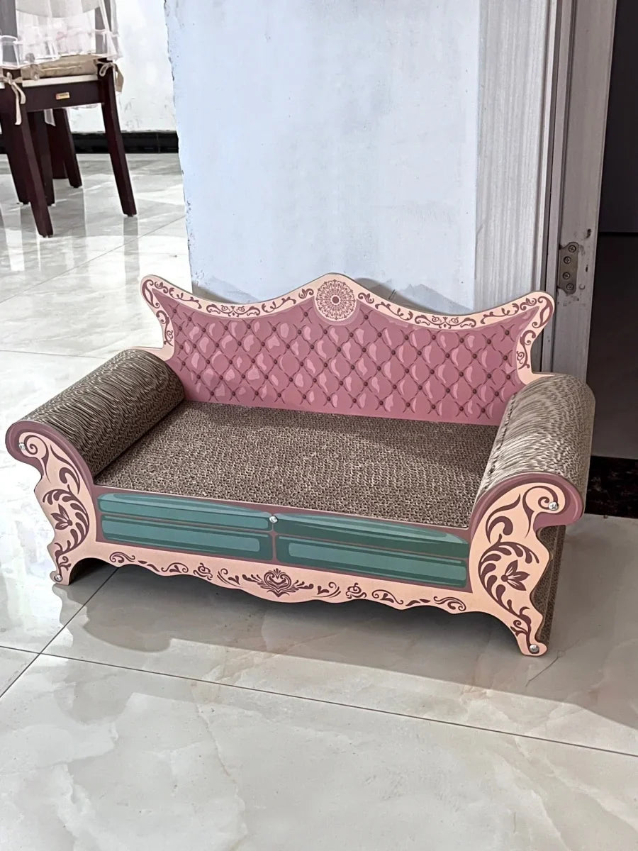 Cat Scratch Board, Cat Nest Sofa, Cat Bed Integrated, L-Shaped Vertical, Wear-Resistant, Non Shedding, Irregular Circular, Large