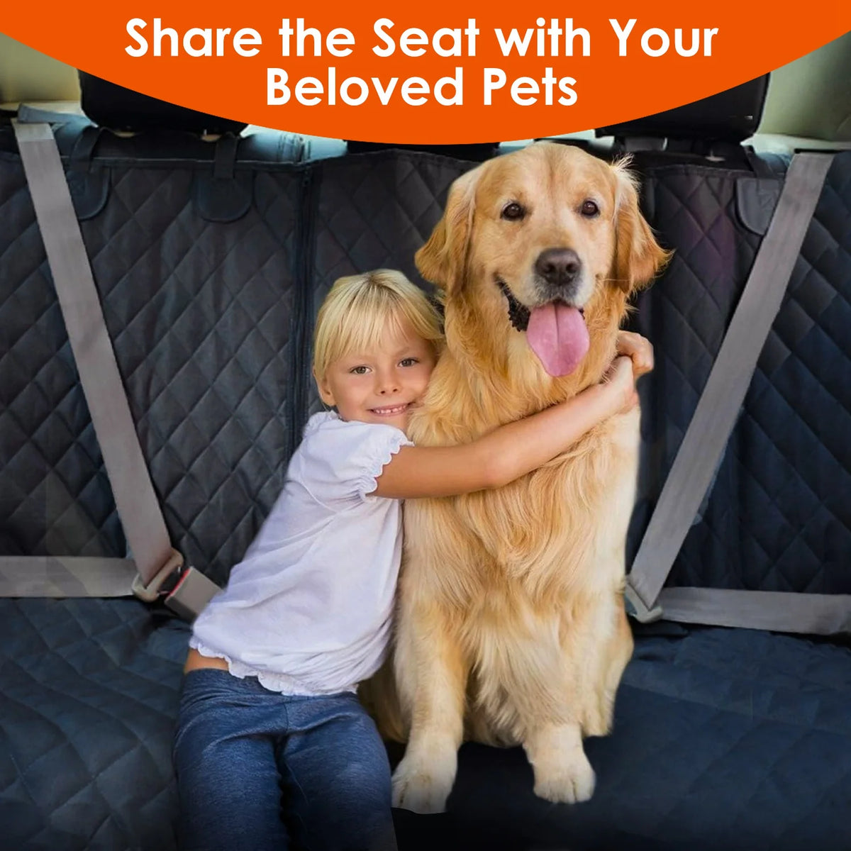 1Pc Dog Car Seat Cover Waterproof Scratchproof Pet Car Rear Protector Mat Pet Back Seat Cover with Dog Seat Belt for Car Truck SUV
