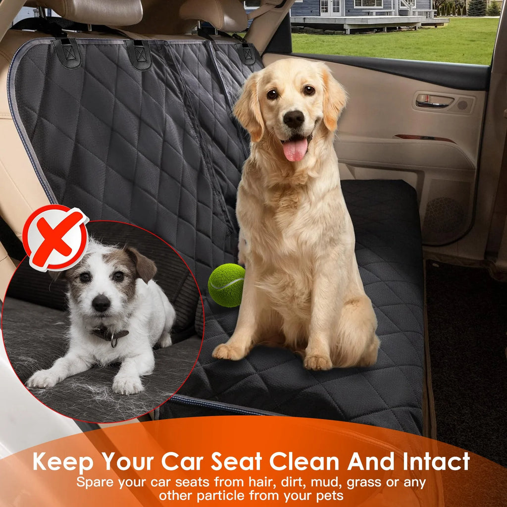 1Pc Dog Car Seat Cover Waterproof Scratchproof Pet Car Rear Protector Mat Pet Back Seat Cover with Dog Seat Belt for Car Truck SUV