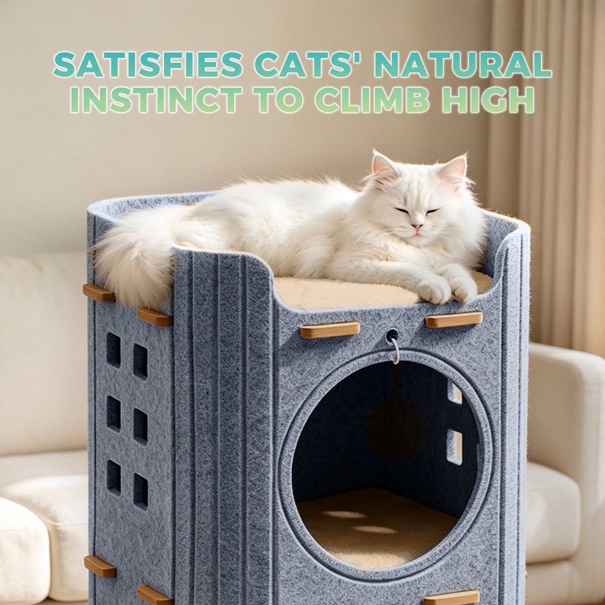 3-tier felt cat tower