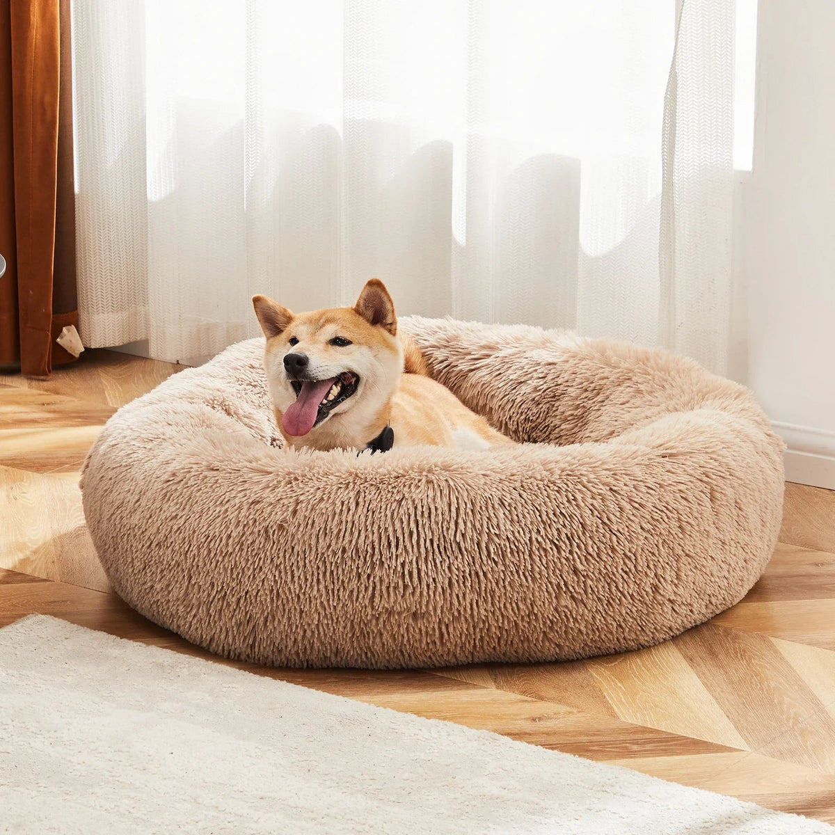 Calming donut dog bed